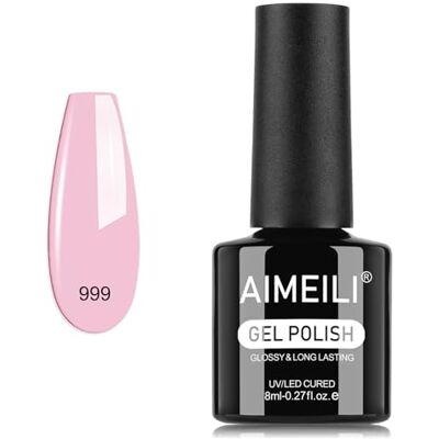 AIMEILI Esmalte semipermanente gel UV para unhas rosa Pink 8ml cor gel Soak Off UV&LED rosa longa duração fácil aplicação ideal para nail manicure salão casa DIY, 999 AIMEILI Esmalte semipermanente gel UV para unhas rosa Pink 8ml cor gel Soak Off UV&LED rosa longa duração fácil aplicação ideal para nail manicure salão casa DIY, 999