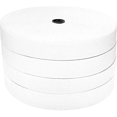 Creative 25 Metros de Goma Elástica de Costura, Disponível em Vários Larguras, Fita Elástica para Costura, Fita Elástica Larga, Goma para Costura e Artesanato, Goma para Roupas e Artesanato, (Branco, 20mm) Creative 25 Metros de Goma Elástica de Costura, Disponível em Vários Larguras, Fita Elástica para Costura, Fita Elástica Larga, Goma para Costura e Artesanato, Goma para Roupas e Artesanato, (Branco, 20mm)