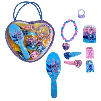ARDITEX , Stitch, Acessórios de beleza para meninas, conjunto de adorno para o cabelo meninas, perfeito presente Stitch menina, aniversário, 11 peça, 1 escova, 2 clipes, 4 borracha, 1 pulseira, 1 anel ARDITEX , Stitch, Acessórios de beleza para meninas, conjunto de adorno para o cabelo meninas, perfeito presente Stitch menina, aniversário, 11 peça, 1 escova, 2 clipes, 4 borracha, 1 pulseira, 1 anel