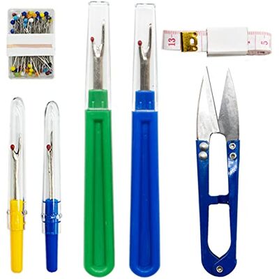 SZCXDKJ 4 peças estripador de costuras, pá de fio de costura grande e pequeno, removedor de cortador de fios, rasgador de costura para costura, costura, costura e artesanato SZCXDKJ 4 peças estripador de costuras, pá de fio de costura grande e pequeno, removedor de cortador de fios, rasgador de costura para costura, costura, costura e artesanato