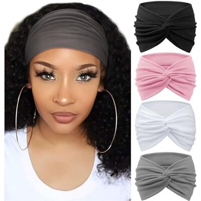 DRESHOW 4 Peças Bandolete Para Mulher Turbante Boêmio Elástico Fita Faixa para o Cabelo Bandolete Acessórios Para o Cabelo DRESHOW 4 Peças Bandolete Para Mulher Turbante Boêmio Elástico Fita Faixa para o Cabelo Bandolete Acessórios Para o Cabelo