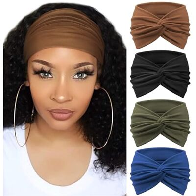 DRESHOW 4 peças de diadema para mulher turbante boémio elástico fita faixa para o cabelo diadema acessórios para o cabelo DRESHOW 4 peças de diadema para mulher turbante boémio elástico fita faixa para o cabelo diadema acessórios para o cabelo