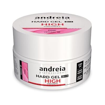 Andreia Professional Hard Gel Construtor para unhas bifásico 2 em 1 LED e UV, gel rígido de alta viscosidade para unhas dicas e extensões duras e fortes, cor-de-rosa 22 g Andreia Professional Hard Gel Construtor para unhas bifásico 2 em 1 LED e UV, gel rígido de alta viscosidade para unhas dicas e extensões duras e fortes, cor-de-rosa 22 g