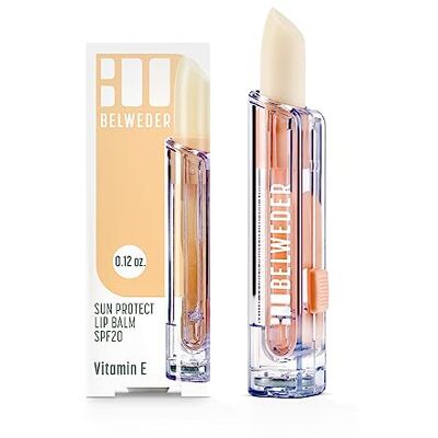 BELWEDER Bsparadisy Labiais protetor solar SPF20 com vitamina E, bálsamo labial protetor, calmante, regenerador, ideal para mar e montanha, Lip Balm transparente para homem e mulher (1 x 3,5 g) BELWEDER Bsparadisy Labiais protetor solar SPF20 com vitamina E, bálsamo labial protetor, calmante, regenerador, ideal para mar e montanha, Lip Balm transparente para homem e mulher (1 x 3,5 g)