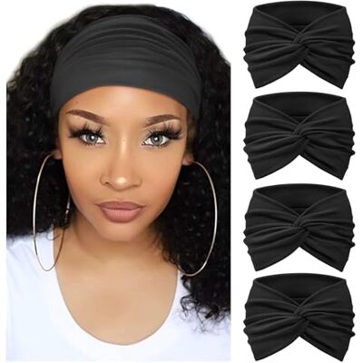 DRESHOW 4 Peças Bandolete Para Mulher Turbante Boémio Elástico Fita Faixa para o Cabelo Bandolete Acessórios Para o Cabelo, Tamanho único DRESHOW 4 Peças Bandolete Para Mulher Turbante Boémio Elástico Fita Faixa para o Cabelo Bandolete Acessórios Para o Cabelo, Tamanho único