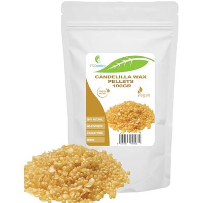 ETC Cosmetic`s Cera de castiçal em pérolas 100 g Substituto natural de cera de abelha para cosméticos caseiros, batons labiais, loções e velas Espessante e emulsificante 100% puro e de origem vegetal ETC Cosmetic`s Cera de castiçal em pérolas 100 g Substituto natural de cera de abelha para cosméticos caseiros, batons labiais, loções e velas Espessante e emulsificante 100% puro e de origem vegetal