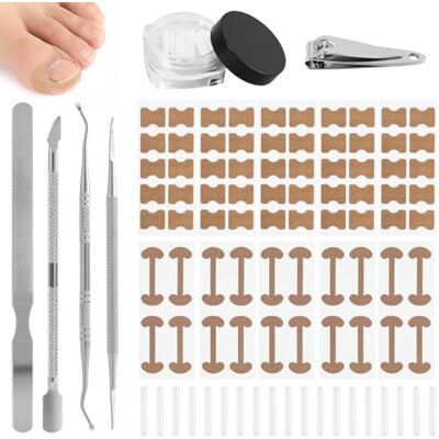 Maggasacca Conjunto de correção de unhas encravadas, conjunto de correção de unhas dos pés com remendo corretor de unhas, corta-unhas, lima de unhas, pinças de aço inoxidável, conjunto de cuidados profissionais Maggasacca Conjunto de correção de unhas encravadas, conjunto de correção de unhas dos pés com remendo corretor de unhas, corta-unhas, lima de unhas, pinças de aço inoxidável, conjunto de cuidados profissionais