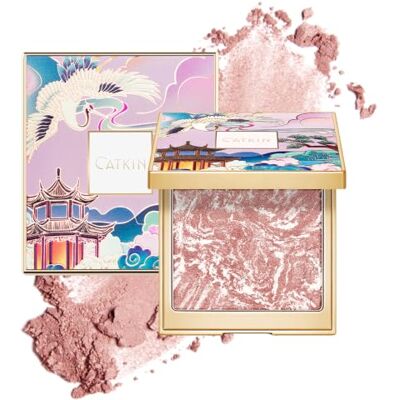 CATKIN Baked Blush, coloretes em pó de alta pigmentação, pérola, 10 g Colorete e iluminador 2 em 1, não se apaixona, fácil aplicação, seda, vegan e cruelty free, obtenha um rubor natural CATKIN Baked Blush, coloretes em pó de alta pigmentação, pérola, 10 g Colorete e iluminador 2 em 1, não se apaixona, fácil aplicação, seda, vegan e cruelty free, obtenha um rubor natural