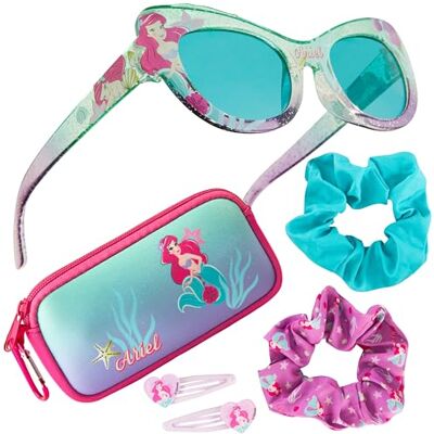 Disney Conjunto de Óculos de Sol para Menina com Proteção UV, Estojo e Acessórios para o Cabelo Presentes para Meninas Disney Conjunto de Óculos de Sol para Menina com Proteção UV, Estojo e Acessórios para o Cabelo Presentes para Meninas