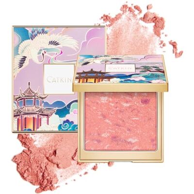 CATKIN Baked Blush, coloretes em pó de alta pigmentação, pérola, 10 g Colorete e iluminador 2 em 1, não se apaixona, fácil aplicação, seda, vegan e cruelty free, obtenha um rubor natural CATKIN Baked Blush, coloretes em pó de alta pigmentação, pérola, 10 g Colorete e iluminador 2 em 1, não se apaixona, fácil aplicação, seda, vegan e cruelty free, obtenha um rubor natural