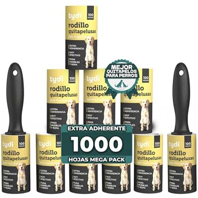 Tydi Rolo Removedor de pelos animais de estimação, 1000 folhas e 2 mangas Reutilizável · Remove o cabelo e os cabelos da roupa Tydi Rolo Removedor de pelos animais de estimação, 1000 folhas e 2 mangas Reutilizável · Remove o cabelo e os cabelos da roupa