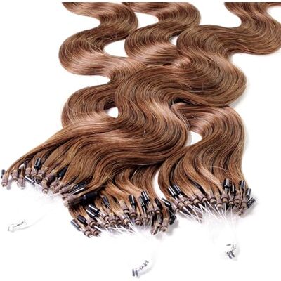 hair2heart 25 x 1 g Extensões de cabelo natural micro ring, 50 cm, ondulado, cor 8 bronzeado hair2heart 25 x 1 g Extensões de cabelo natural micro ring, 50 cm, ondulado, cor 8 bronzeado