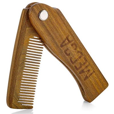 MEDca Pente dobrável de madeira – 100% madeira de faia maciça pente de farpas finas para homem tamanho bolso para barba, bigode, cabelo, para todos os tipos de cabelos, viagens, estilo e MEDca Pente dobrável de madeira – 100% madeira de faia maciça pente de farpas finas para homem tamanho bolso para barba, bigode, cabelo, para todos os tipos de cabelos, viagens, estilo e