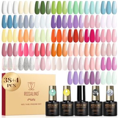 ROSALIND Vernizes Semipermanentes Para Unhas, 42 Peças Pastel Branco Amarelo Verde Azul Violeta Cores Vernizes Semipermanentes, UV/LED Laranja Nude Vernizes Semipermanentes Nail Art Presente ROSALIND Vernizes Semipermanentes Para Unhas, 42 Peças Pastel Branco Amarelo Verde Azul Violeta Cores Vernizes Semipermanentes, UV/LED Laranja Nude Vernizes Semipermanentes Nail Art Presente
