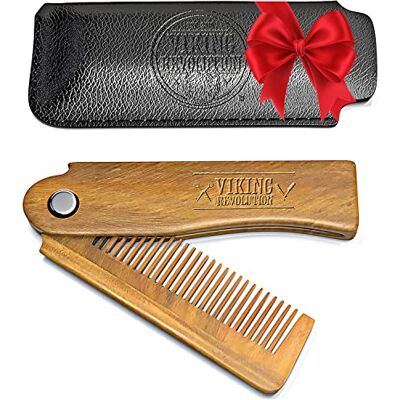 Viking - Pente de barba dobrável - Sândalo verde - Com estojo - Pente de barba Viking - Pente de barba dobrável - Sândalo verde - Com estojo - Pente de barba