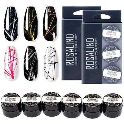 ROSALIND Spider gel unhas, 6 cores vernizes semipermanentes de unhas UV LED esmalte de gel Spider design Nail Art per Design 5 ml ROSALIND Spider gel unhas, 6 cores vernizes semipermanentes de unhas UV LED esmalte de gel Spider design Nail Art per Design 5 ml