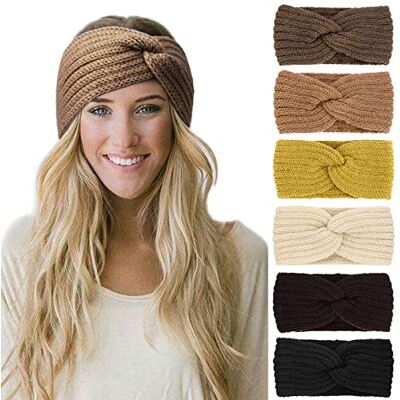 DRESHOW 6 Peças Bandolete Mulher Inverno Diadema Cabeça Larga Cabelo Turbante Banda Acessório Cabelo para Mulher Meninas DRESHOW 6 Peças Bandolete Mulher Inverno Diadema Cabeça Larga Cabelo Turbante Banda Acessório Cabelo para Mulher Meninas