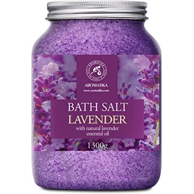 Trust Sais de banho de lavanda 1300 g sal marinho com óleos essenciais naturais são bons para dormir redução de stress cuidado corporal relaxamento aromaterapia SPA Trust Sais de banho de lavanda 1300 g sal marinho com óleos essenciais naturais são bons para dormir redução de stress cuidado corporal relaxamento aromaterapia SPA