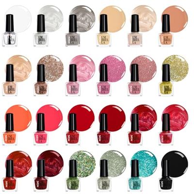 B4B Beauty4Britain Conjunto de 24 esmaltes de unhas 24 cores pastel brilhantes e perolados clássicos de moda Fabricado na UE (Conjunto A, 24 Cores) B4B Beauty4Britain Conjunto de 24 esmaltes de unhas 24 cores pastel brilhantes e perolados clássicos de moda Fabricado na UE (Conjunto A, 24 Cores)