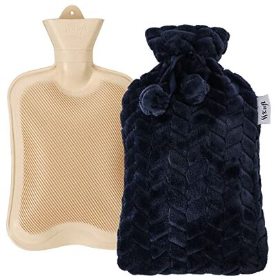 Kufl Saco de água quente de borracha com capa de forro polar macio – azul – Volume: 2 l – Grande abertura: alivia dores menstruais, dor abdominal, cólicas, dispensador de calor em dias frios Kufl Saco de água quente de borracha com capa de forro polar macio – azul – Volume: 2 l – Grande abertura: alivia dores menstruais, dor abdominal, cólicas, dispensador de calor em dias frios