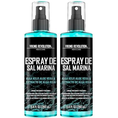 Viking Spray de Sal Marinha para Cabelo Masculino Spray de Sal com Algas, Aloe Vera e Alga Vermelha Spray para Cabelo Masculino para Mais Volume e Textura 2 x 260 ml Viking Spray de Sal Marinha para Cabelo Masculino Spray de Sal com Algas, Aloe Vera e Alga Vermelha Spray para Cabelo Masculino para Mais Volume e Textura 2 x 260 ml