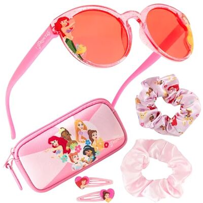 Disney Conjunto de Óculos de Sol para Menina com Proteção UV, Estojo e Acessórios para o Cabelo Presentes para Meninas Disney Conjunto de Óculos de Sol para Menina com Proteção UV, Estojo e Acessórios para o Cabelo Presentes para Meninas