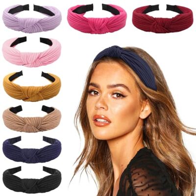 DRESHOW 8 peças faixas de cabelo largas diadema para mulher elástica turbante diadema de nó bandas diadema para mulheres para mulheres DRESHOW 8 peças faixas de cabelo largas diadema para mulher elástica turbante diadema de nó bandas diadema para mulheres para mulheres