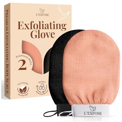 L'Exfose Kessa Hammam Luva esfoliante profunda, 2 unidades, luva esfoliante coreana para chuveiro, ideal para eliminar a pele morta, queratose pilaris e autobronzeador para melhorar o tom da El guante de crin ayuda a eliminar las células muertas, mejora L'Exfose Kessa Hammam Luva esfoliante profunda, 2 unidades, luva esfoliante coreana para chuveiro, ideal para eliminar a pele morta, queratose pilaris e autobronzeador para melhorar o tom da El guante de crin ayuda a eliminar las células muertas, mejora