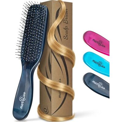 marQus Escova para couro cabeludo desembaraçar sem puxões escova desembaraçadora para todos os tipos de cabelo, escova para brilho e volume, 1 unidade Midnightblue marQus Escova para couro cabeludo desembaraçar sem puxões escova desembaraçadora para todos os tipos de cabelo, escova para brilho e volume, 1 unidade Midnightblue