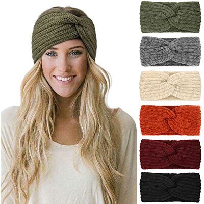 DRESHOW 6 Peças Bandolete Mulher Inverno Diadema Cabeça Larga Cabelo Turbante Banda Acessório Cabelo para Mulher Meninas DRESHOW 6 Peças Bandolete Mulher Inverno Diadema Cabeça Larga Cabelo Turbante Banda Acessório Cabelo para Mulher Meninas