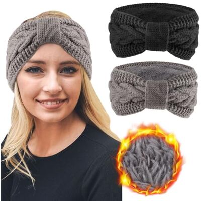DRESHOW Diadema de Malha Quente para Mulher Aquecedor de Orelhas de Inverno Bandolete de Crochê Faixas Grossas de Lã para o Cabelo DRESHOW Diadema de Malha Quente para Mulher Aquecedor de Orelhas de Inverno Bandolete de Crochê Faixas Grossas de Lã para o Cabelo
