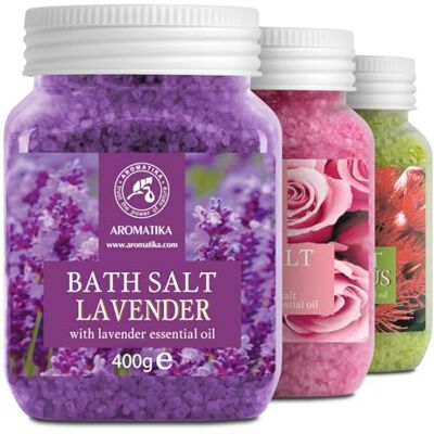Trust Sais de banho conjunto 3 x 400 g com óleo 100 % lavanda natural rosas eucalipto melhor para bom sono alívio do stress casa de banho cuidado corporal Bem-estar beleza relaxamento spa Trust Sais de banho conjunto 3 x 400 g com óleo 100 % lavanda natural rosas eucalipto melhor para bom sono alívio do stress casa de banho cuidado corporal Bem-estar beleza relaxamento spa