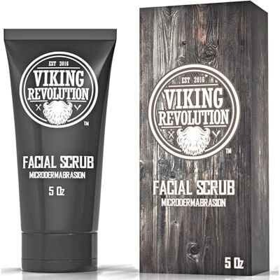 Viking Esfoliação facial homem microdermabrasion Limpador facial, limpeza profunda, remoção de pontos pretos, acne esfoliante facial masculino para antes de barbear, 1 embalagem de 150 Viking Esfoliação facial homem microdermabrasion Limpador facial, limpeza profunda, remoção de pontos pretos, acne esfoliante facial masculino para antes de barbear, 1 embalagem de 150