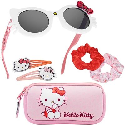 Get Trend Hello Kitty Set Óculos de sol para menina com proteção UV e acessórios para o cabelo com bolsa pequena faixa de cabelo ganchos de cabelo (rosa Hello Kitty) Get Trend Hello Kitty Set Óculos de sol para menina com proteção UV e acessórios para o cabelo com bolsa pequena faixa de cabelo ganchos de cabelo (rosa Hello Kitty)