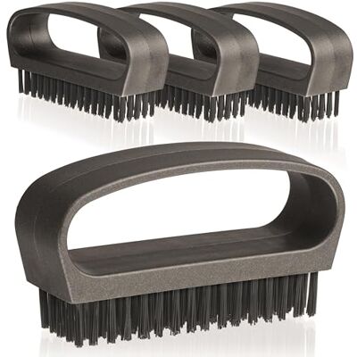 Hausfelder Escova de mãos escova de unhas com pega – limpeza de unhas, escova para mãos, conjunto de 4, preto antracite mate Hausfelder Escova de mãos escova de unhas com pega – limpeza de unhas, escova para mãos, conjunto de 4, preto antracite mate
