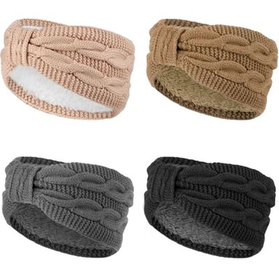 DRESHOW Diadema de Malha Quente para Mulher Aquecedor de Orelhas de Inverno Diademas de Crochet Bandas Grossas para o Cabelo de Lã DRESHOW Diadema de Malha Quente para Mulher Aquecedor de Orelhas de Inverno Diademas de Crochet Bandas Grossas para o Cabelo de Lã
