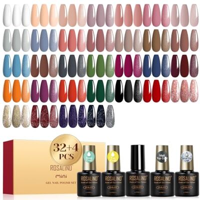 ROSALIND Vernizes semipermanentes para unhas, 36 peças castanho vermelho laranja roxo cores esmalte semipermanente verde azul cinzento, UV/LED Pinta-unhas semipermanentes outono inverno manicure ROSALIND Vernizes semipermanentes para unhas, 36 peças castanho vermelho laranja roxo cores esmalte semipermanente verde azul cinzento, UV/LED Pinta-unhas semipermanentes outono inverno manicure