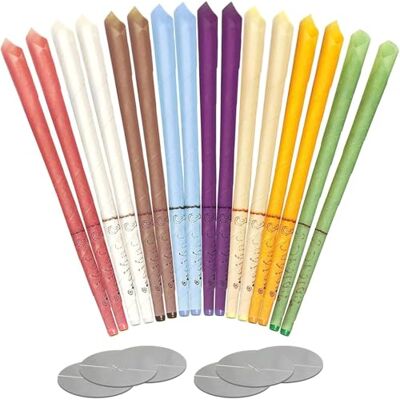 Sikeydels 16 Peças velas para orelhas, velas de orelha, kit de limpeza de orelhas, removedor de cera para ouvidos com 6 discos protetores, para remover o cerume, relaxamento e limpeza (8 cores) Sikeydels 16 Peças velas para orelhas, velas de orelha, kit de limpeza de orelhas, removedor de cera para ouvidos com 6 discos protetores, para remover o cerume, relaxamento e limpeza (8 cores)