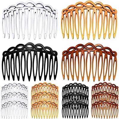 WILLBOND 16 Pentes de cabelo penteados laterais de plástico de cabelo pente de Pentes laterais de plástico, pentes de cabelo, pente de torção francês, pinças de pente de véu, noiva nupcial para mulheres WILLBOND 16 Pentes de cabelo penteados laterais de plástico de cabelo pente de Pentes laterais de plástico, pentes de cabelo, pente de torção francês, pinças de pente de véu, noiva nupcial para mulheres