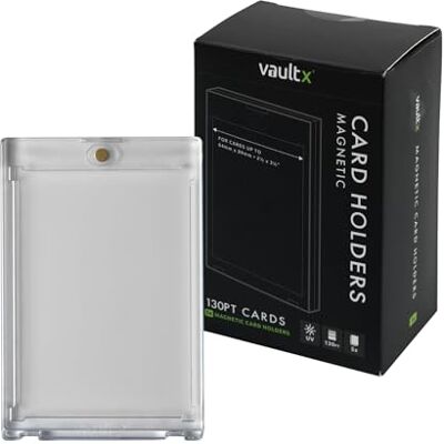 Vault X Suportes magnéticos para cartas de 130 pt, estojos rígidos One Touch com proteção UV, exibição transparente para jogos de cartas colecionáveis, desportos, TCG (embalagem de 5) Vault X Suportes magnéticos para cartas de 130 pt, estojos rígidos One Touch com proteção UV, exibição transparente para jogos de cartas colecionáveis, desportos, TCG (embalagem de 5)