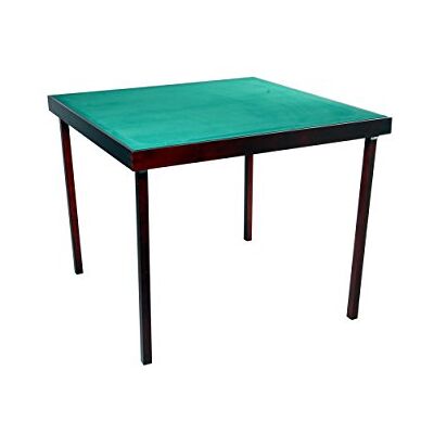 Engelhart Mesa de poker e ponte 89 x 89 cm de madeira, mesa de cartas dobrável com superfície de feltro verde para poker, bridge, jogos de cartas e noites de jogo Engelhart Mesa de poker e ponte 89 x 89 cm de madeira, mesa de cartas dobrável com superfície de feltro verde para poker, bridge, jogos de cartas e noites de jogo