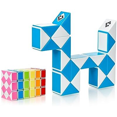 CUBIDI Serpente mágica com blocos Jogos de quebra-cabeças presentes de aniversário crianças escola unissexo Pequenos presentes para adultos azul 24 blocos Tamanho do bloco 24 mm x 17 mm Juguete rompecabezas antiestrés, sin pilas ni electróni CUBIDI Serpente mágica com blocos Jogos de quebra-cabeças presentes de aniversário crianças escola unissexo Pequenos presentes para adultos azul 24 blocos Tamanho do bloco 24 mm x 17 mm Juguete rompecabezas antiestrés, sin pilas ni electróni