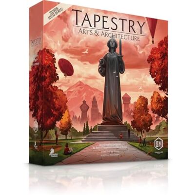 Stonemaier Games : Tapestry: Expansão de arte e arquitetura por Jamey Stegmaier & Mike Young Add to Tapestry New Capital City Mats, Advancement Track, Civilizations, and More 1-5 Players, 120 Stonemaier Games : Tapestry: Expansão de arte e arquitetura por Jamey Stegmaier & Mike Young Add to Tapestry New Capital City Mats, Advancement Track, Civilizations, and More 1-5 Players, 120