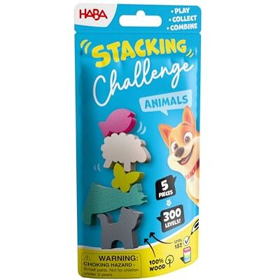 HABA Stacking Challenge Animais, jogo infantil com desafios de empilhamento, solitário, de viagem. 6 Anos HABA Stacking Challenge Animais, jogo infantil com desafios de empilhamento, solitário, de viagem. 6 Anos