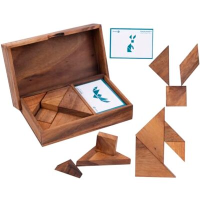 Matgames Tangram Doble - Quebra-cabeça de Madeira Ecológica 4+ - 2 Jogadores Matgames Tangram Doble - Quebra-cabeça de Madeira Ecológica 4+ - 2 Jogadores