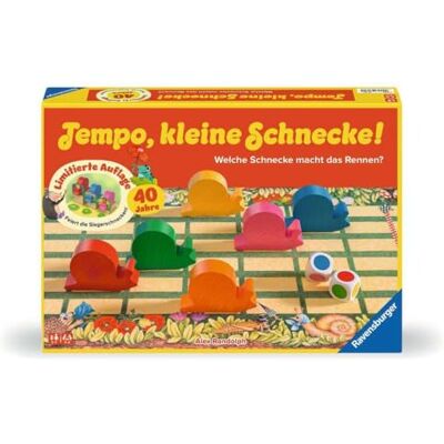 Ravensburger Jogo de crianças – caracol pequeno 40 anos de aniversário, popular carreira de caracol com prémio adicional, conjunto de mesa para meninas e meninos, 2-6 jogadores, a partir de 3 Ravensburger Jogo de crianças – caracol pequeno 40 anos de aniversário, popular carreira de caracol com prémio adicional, conjunto de mesa para meninas e meninos, 2-6 jogadores, a partir de 3