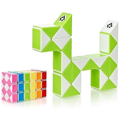 CUBIDI Serpente mágica com blocos, jogos de quebra-cabeças, aniversário, pequenos presentes para unissexo adultos verde 24 Juguete rompecabezas antiestrés, sin pilas ni electrónica. Tamaño Normal (24 bloques), ideal para regalar. CUBIDI Serpente mágica com blocos, jogos de quebra-cabeças, aniversário, pequenos presentes para unissexo adultos verde 24 Juguete rompecabezas antiestrés, sin pilas ni electrónica. Tamaño Normal (24 bloques), ideal para regalar.
