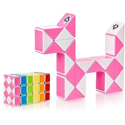 CUBIDI Serpente mágica com blocos Jogos de quebra-cabeças presentes de aniversário crianças escola unissexo Pequenos presentes para adultos Rosa 24 blocos Tamanho do bloco 24 mm x 17 mm Juguete rompecabezas antiestrés, sin pilas ni electróni CUBIDI Serpente mágica com blocos Jogos de quebra-cabeças presentes de aniversário crianças escola unissexo Pequenos presentes para adultos Rosa 24 blocos Tamanho do bloco 24 mm x 17 mm Juguete rompecabezas antiestrés, sin pilas ni electróni