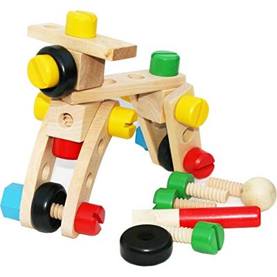 Toys of Wood Oxford TOWO Brinquedo de porcas e parafusos conjunto de blocos de construção com 31 peças de madeira para crianças com linda bolsa de armazenamento Ferramentas brinquedos conjunto de chaves de fenda Toys of Wood Oxford TOWO Brinquedo de porcas e parafusos conjunto de blocos de construção com 31 peças de madeira para crianças com linda bolsa de armazenamento Ferramentas brinquedos conjunto de chaves de fenda
