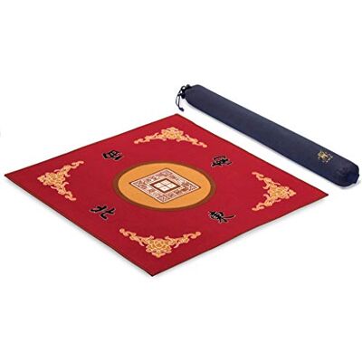Yellow Mountain Imports Capa para mesa de para Mahjong, poker, jogos de cartas, jogos de mesa, fichas e dominó vermelho, 80 centímetros Yellow Mountain Imports Capa para mesa de para Mahjong, poker, jogos de cartas, jogos de mesa, fichas e dominó vermelho, 80 centímetros